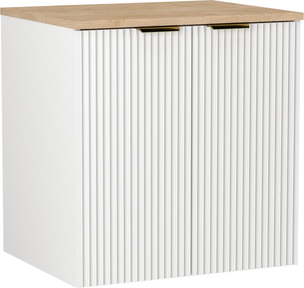 WENA Skříňka pod umyvadlo s dvířky 60 cm, žebrovaná čela, Obrázek produktu 1