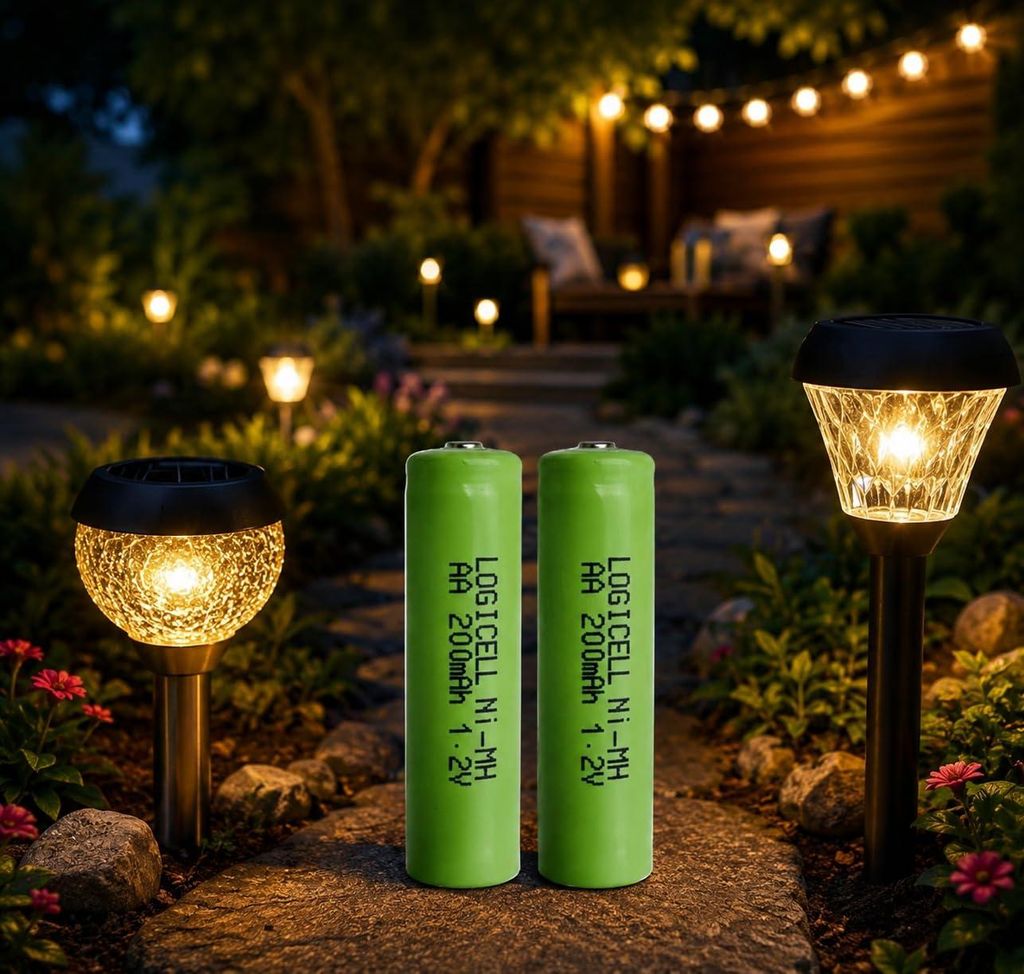2 stück LogiCell NI-MH-Akku Mignon AA 200mAh, 1,2V Solar Produktbild 