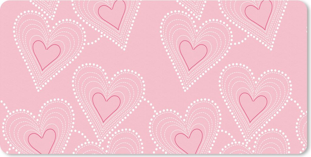 MuchoWow Schreibtischunterlage Herzen - Muster - Rosa 80x40 cm - XXL Mauspad - Gaming Mauspad