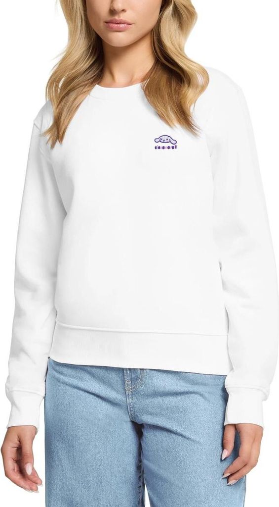 Spreadshirt Cinnamoroll Stick Portrait Damen Premium Pullover, L, Weiß