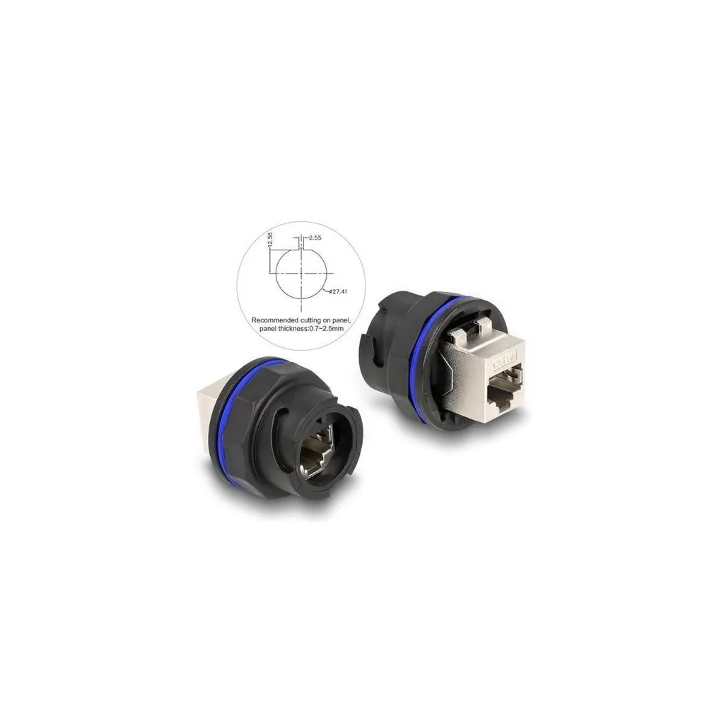Jack RJ45 Delock Cat.6A Nero - Gaming LAN 10Gbps senza Lag - 4