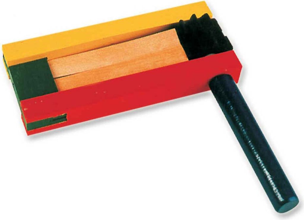 WM Ratsche aus Holz, 15x16cm, deutsche Nationalfarben, Produktbild 