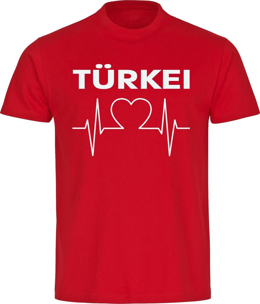 multifanshop Kinder T-Shirt - Türkei - Herzschlag, rot, Größe 152