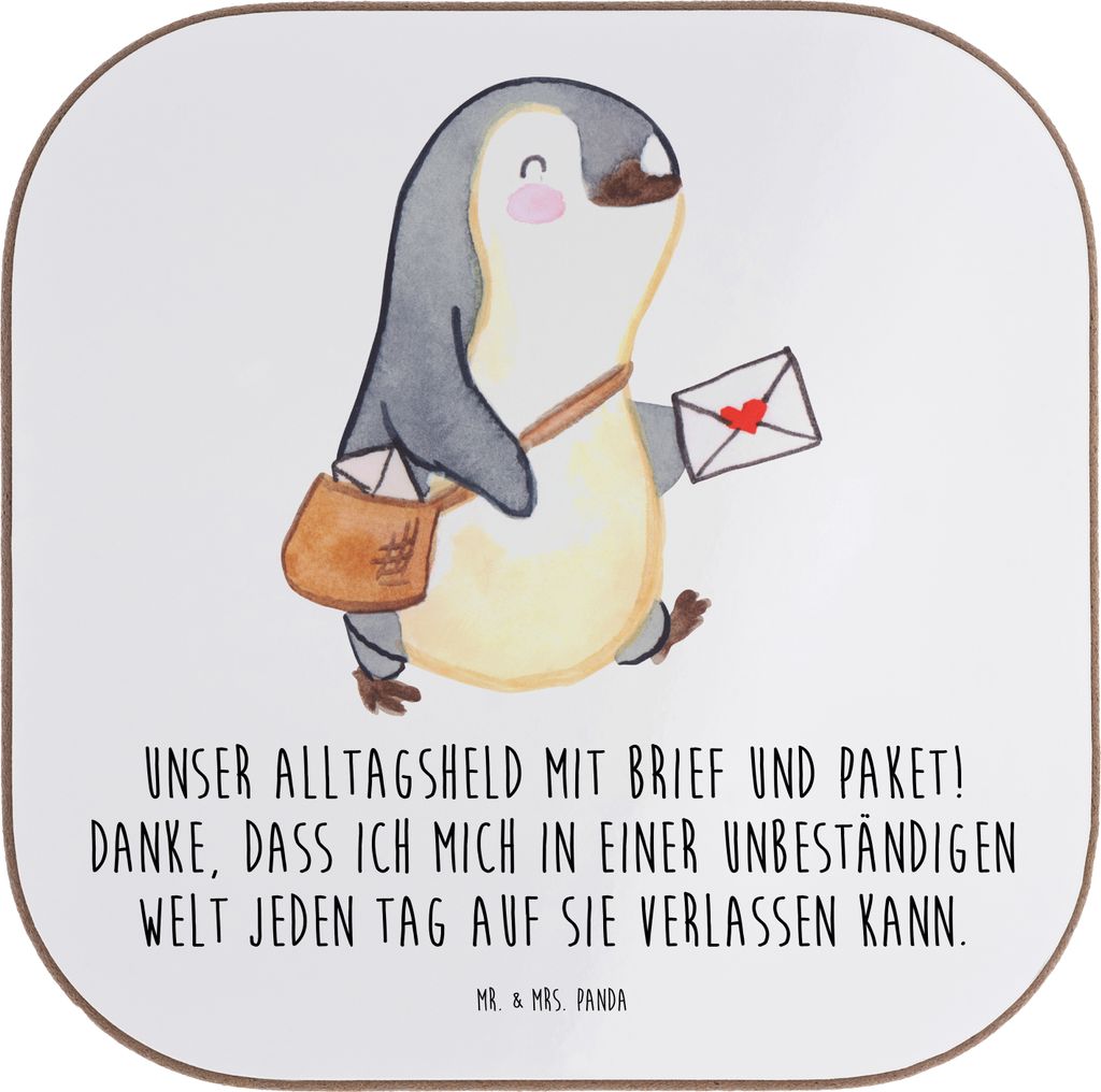 Mr. & Mrs. Panda Untersetzer für Gläser Briefe & Pakete - Weiß - Geschenk, Aufmerksamkeit, tägliche Mühe, Dankeschön, Getränkeuntersetzer, D...