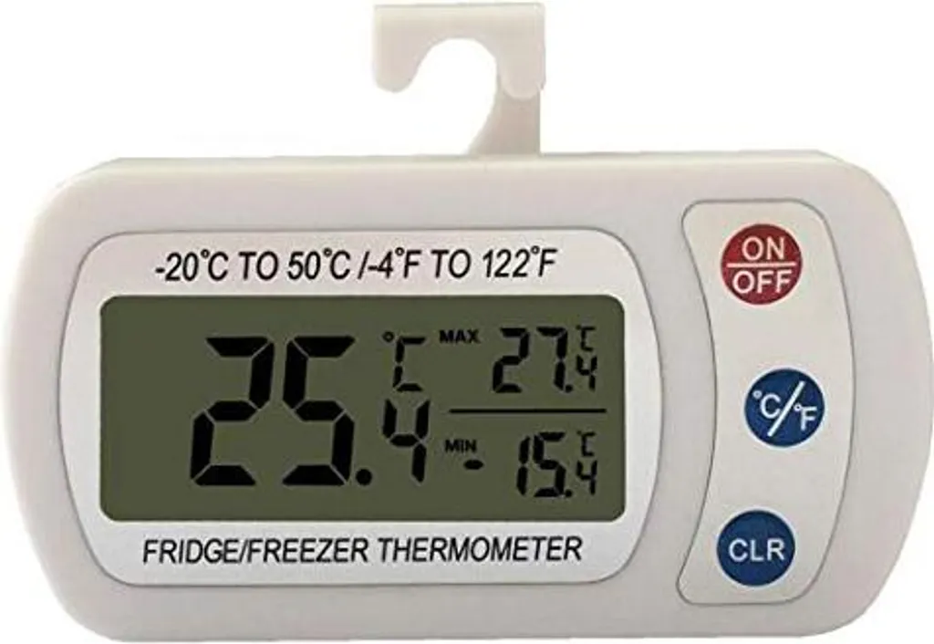 Meichoon UD04 termometro elettronico ad alta precisione per frigorifero/congelatore, impermeabile, ampio display, allarme termometro digitale, massimo
