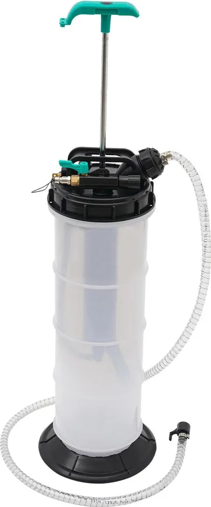 Pompa di aspirazione olio per auto - Aspiratore di liquidi manuale-pneumatico - Capacità 7,5 l - Pressione di esercizio 0,5-1,2 MPa - Tubi di aspirazione in nylon x4 - Bianco
