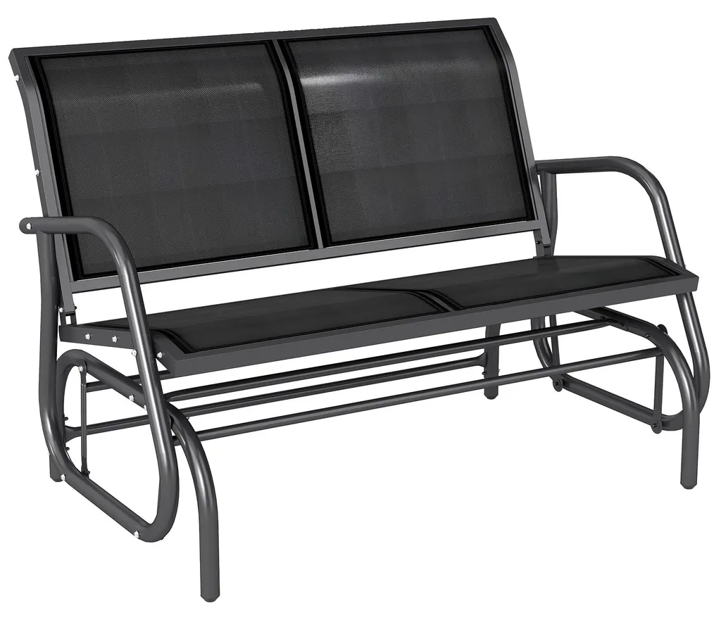 Banc de jardin à bascule anti-rouille 120cm, stable et robuste 2 places