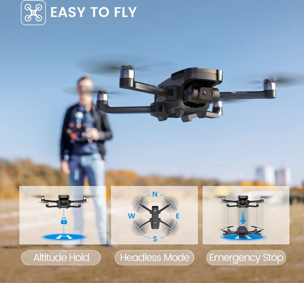 Holy Stone 2 Achsen Gimbal GPS Drohne mit 4K EIS Kamera fur Erwachsene Anfanger HS720G faltbarer FPV RC Quadcopter mit burstenlosem Motor