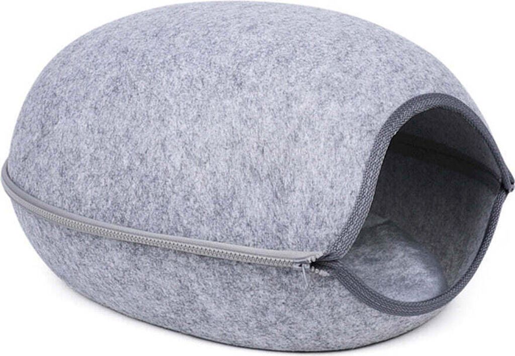 Korb für Katzen und Hunde - Hellgrau - Durchmesser 61 cm - Katzenkorb - Hundekorb - Eierkorb - Korb in Eiform