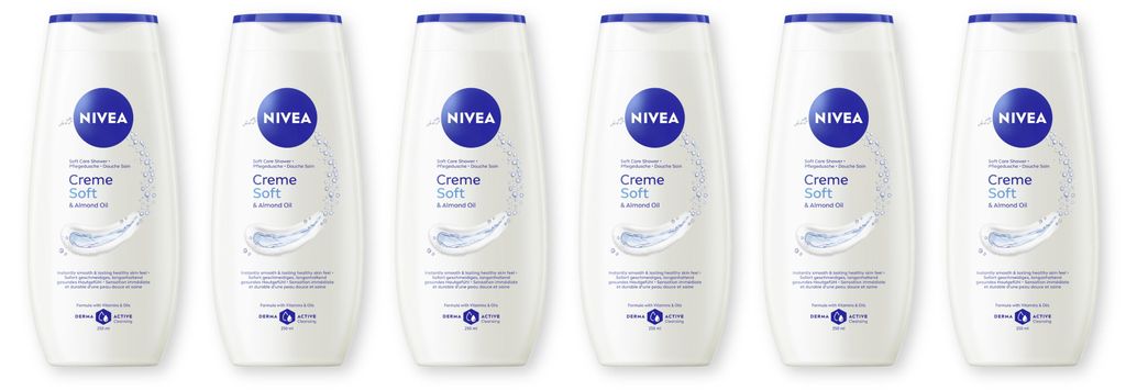 NIVEA Creme Soft & Mandelöl Pflegedusche 6 x 250ml