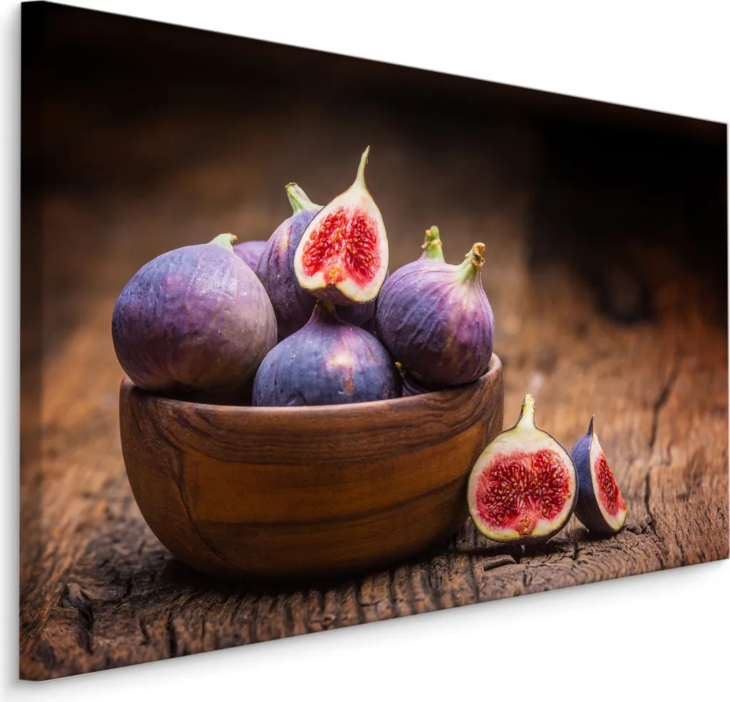 Fotomurale Frutta Fichi 100x70 Stampa UV - Legno Esotico su Tela XXL
