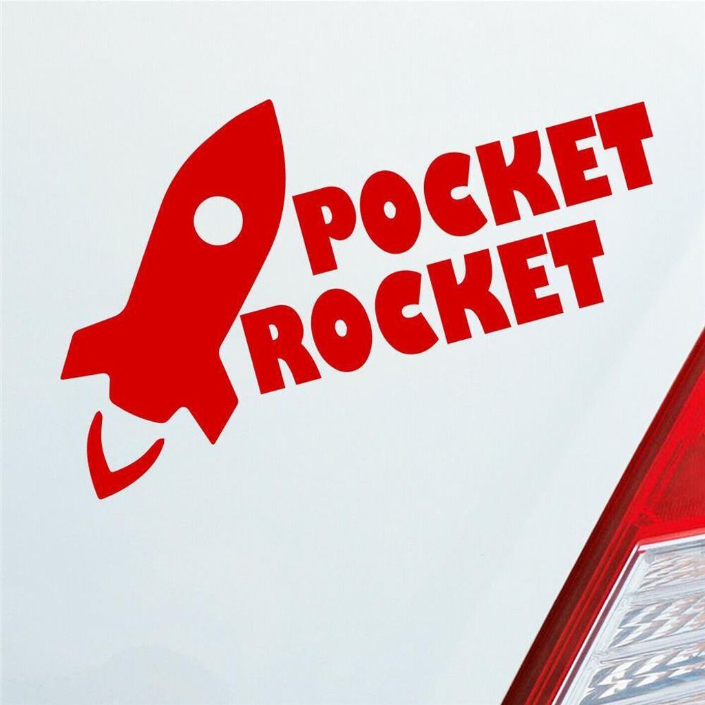 Auto Aufkleber Pocket Rocket Rakete Auto Tuning 15x8 cm Rot Sticker Heckscheibenaufkleber