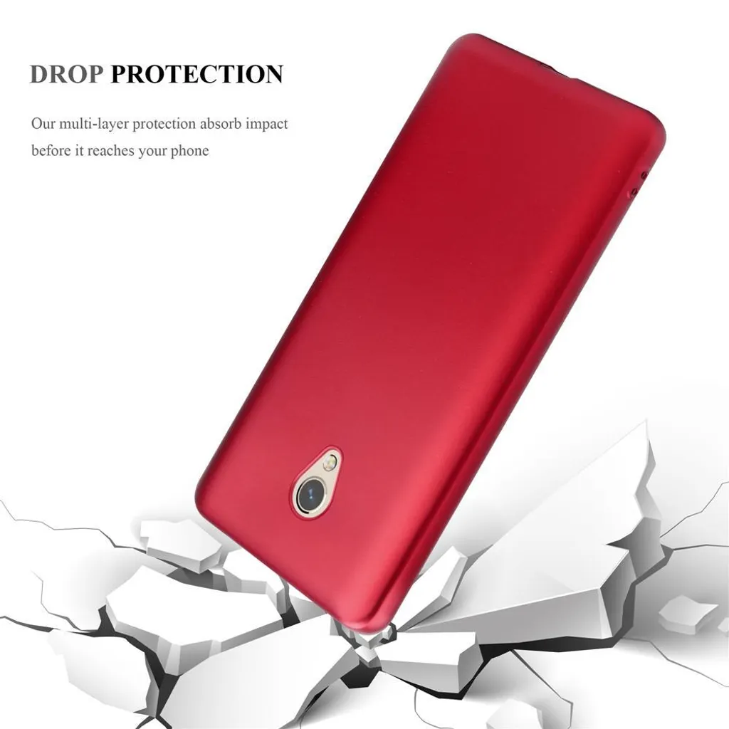 CADORABO Custodia protettiva in silicone TPU flessibile, Retro copertina, ZTE, Blade L7, Frost Rosso