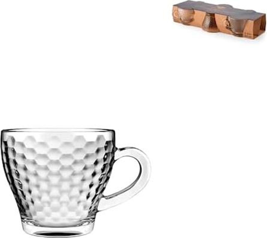 6er-Pack Alisei-Kaffeetassen aus geriffeltem Glas