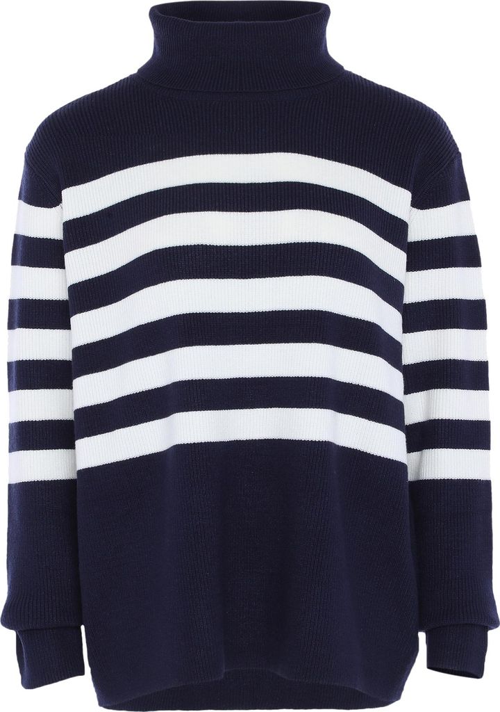 bridgeport damen pullover - dunklemarine wollweisser streifen, XL/XXL