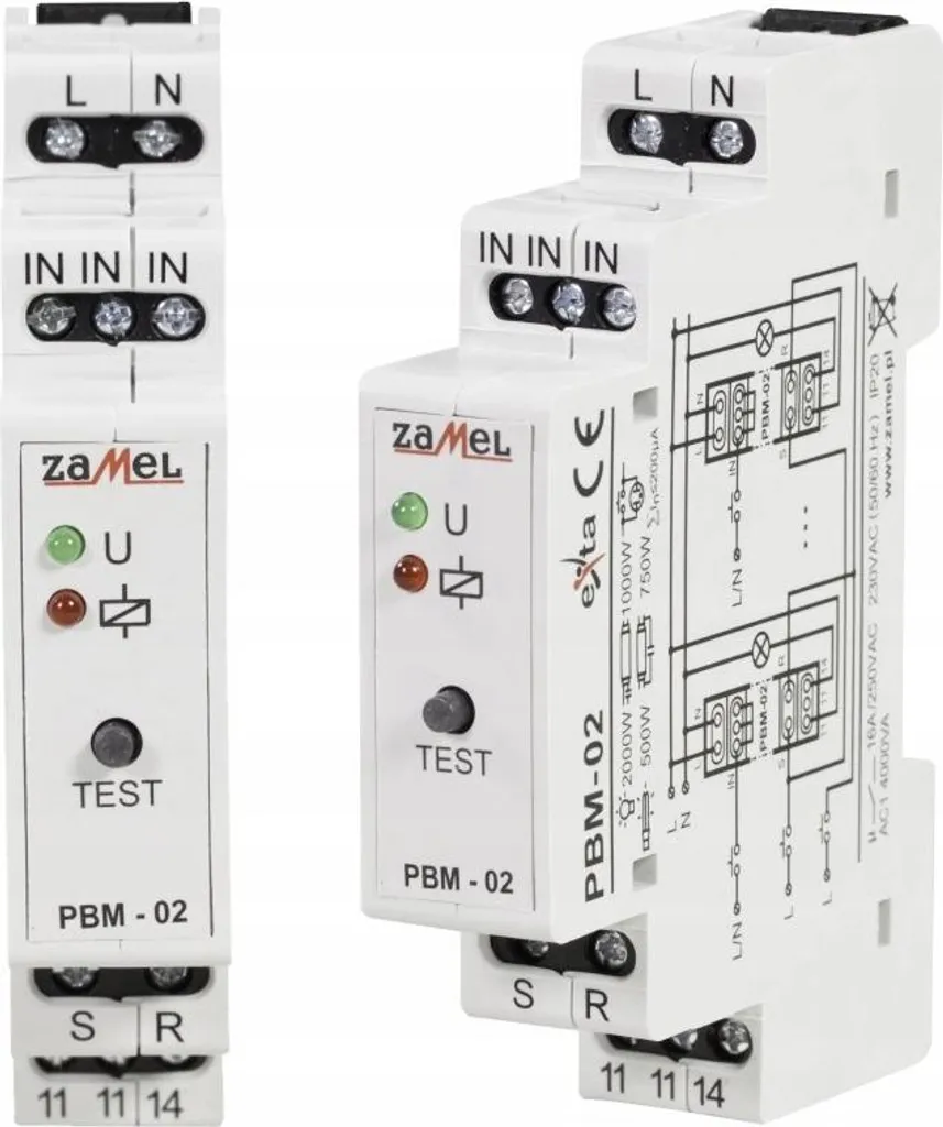 Relais bistable 230V AC ZAMEL pour commande éclairage escalier TH35 - 8