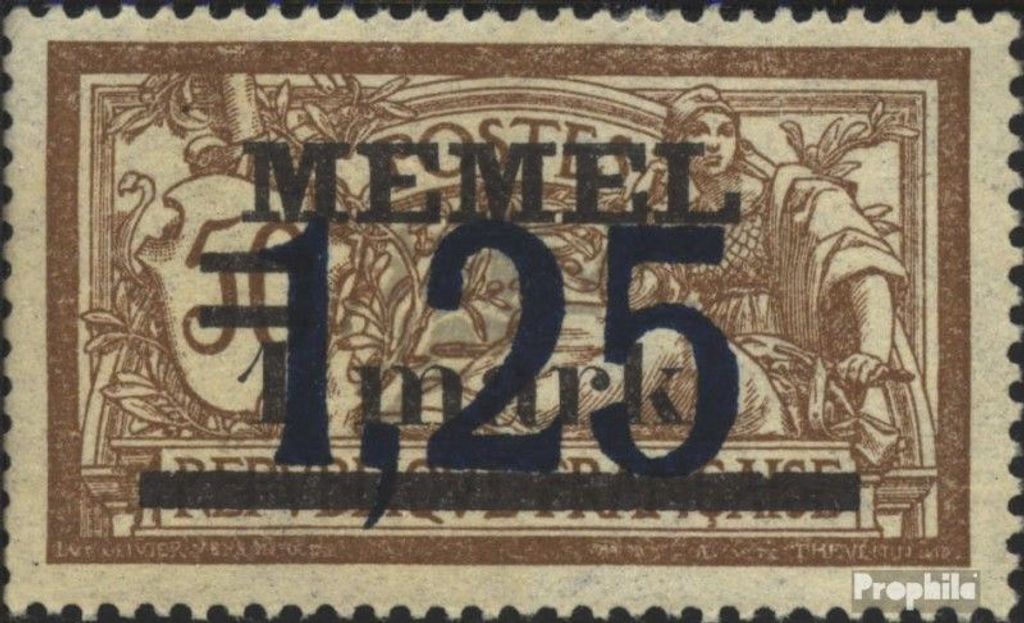 Briefmarken Memelgebiet 1922 Mi 50 gestempelt Aushilfsausgabe