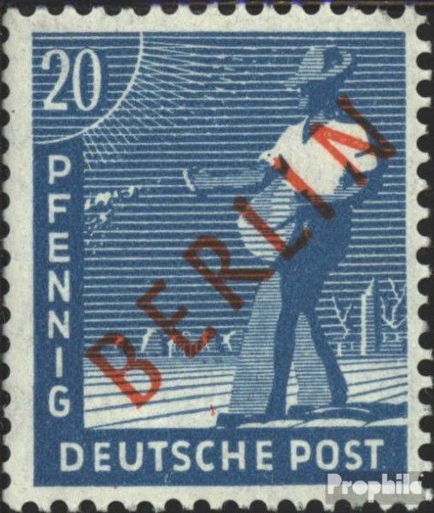 Briefmarken Berlin (West) 1949 Mi 26 postfrisch Rotaufdruck