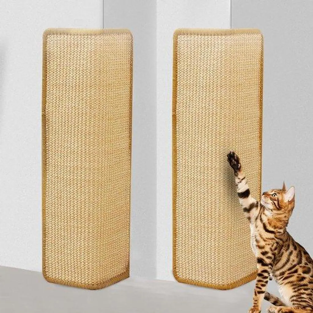 Lot de 2 Tapis à Griffer en Sisal Naturel 60x30 cm pour Chats et Chatons