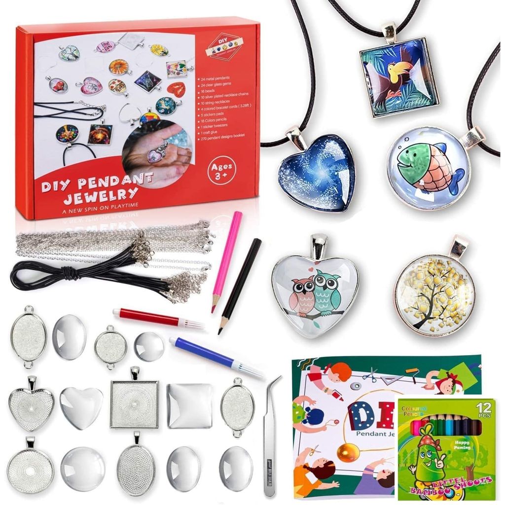 Armband Set Selber Machen Armbänder Bastelset Kinder Schmuckset Anhänger Ketten für Mädchen Jungs und Erwachsene Großartig als Geschenk