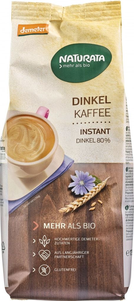 A bag of instant spelt coffee.