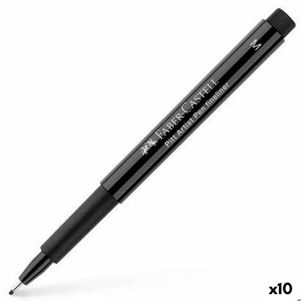 Faber-Castell Pitt Artist Black Permanent-Etikettierer (10 Stück)