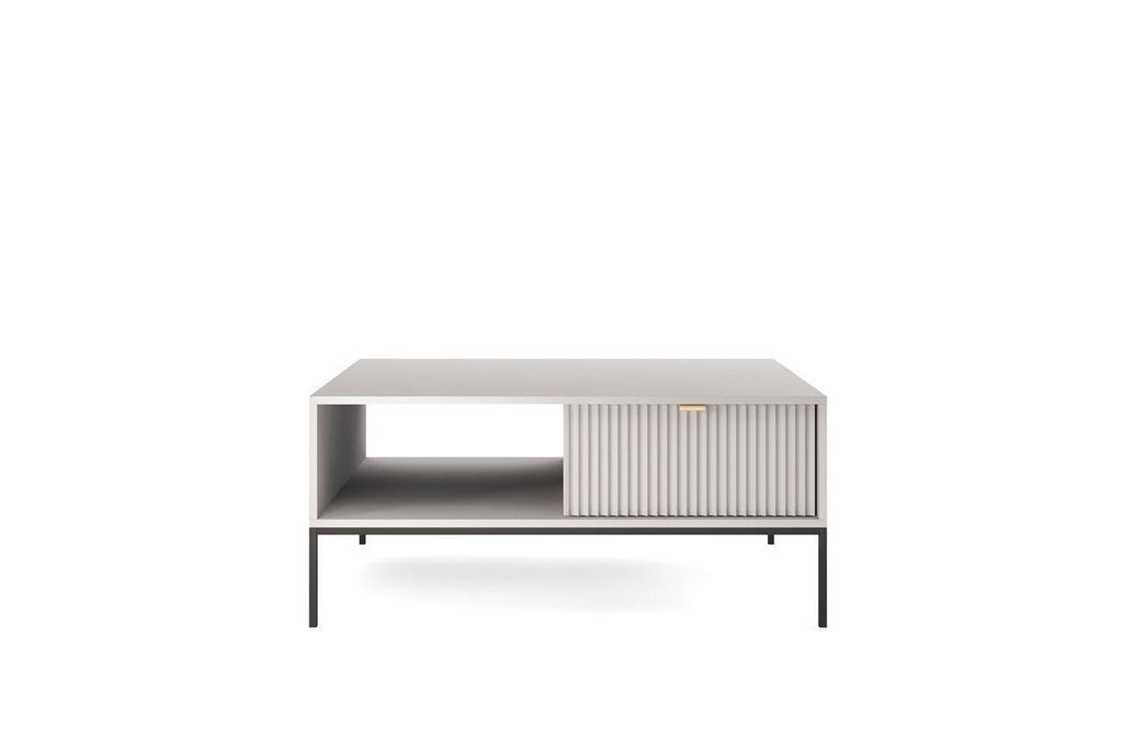 Couchtisch – Wohnzimmertisch – L104 – NOVA – Grau – Funktionaler Wohnzimmertisch mit moderner Rillenfront