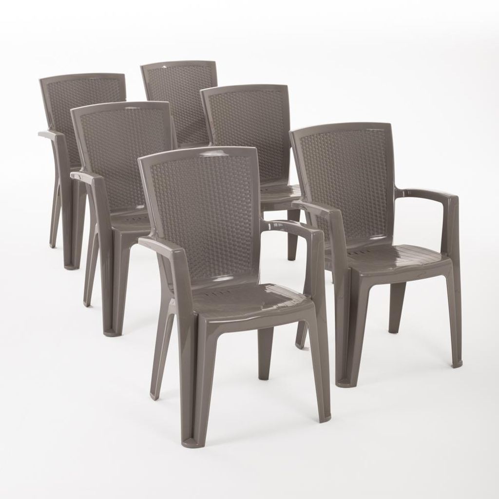 6er-Set Stühle aus Polypropylen monoblock, stapelbar mit Produktbild 