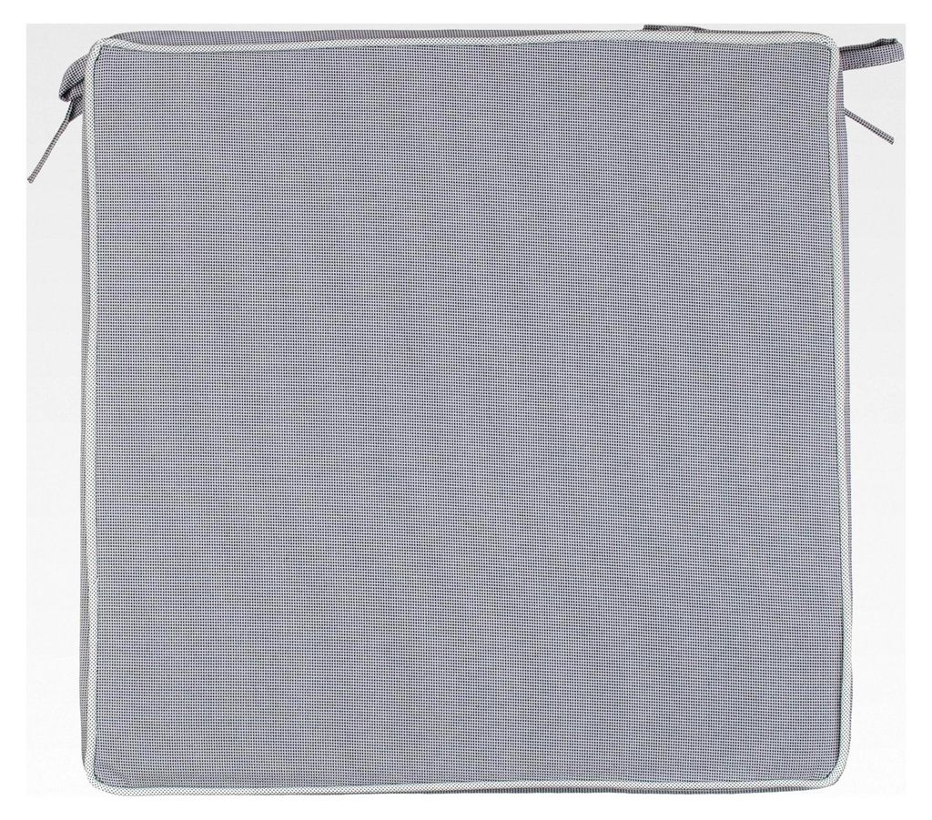 Outdoor Sitzkissen - Schmutz- und Wasserabweisend - 220 g Füllung - Größe: 40 x 40 x 4 cm (Dunkelgrau - strukturiert)