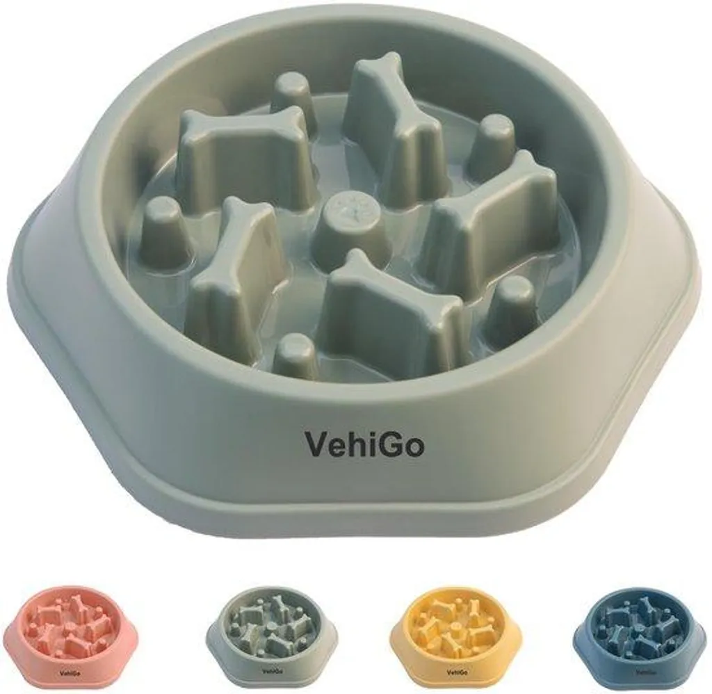 Gamelle interactive verte pour ralentir le repas des chiens moyens gourmands