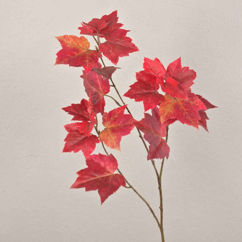 artplants.de Kunst Ahornzweig PORTREE, rot, 90cm - Kunststoff Zweig