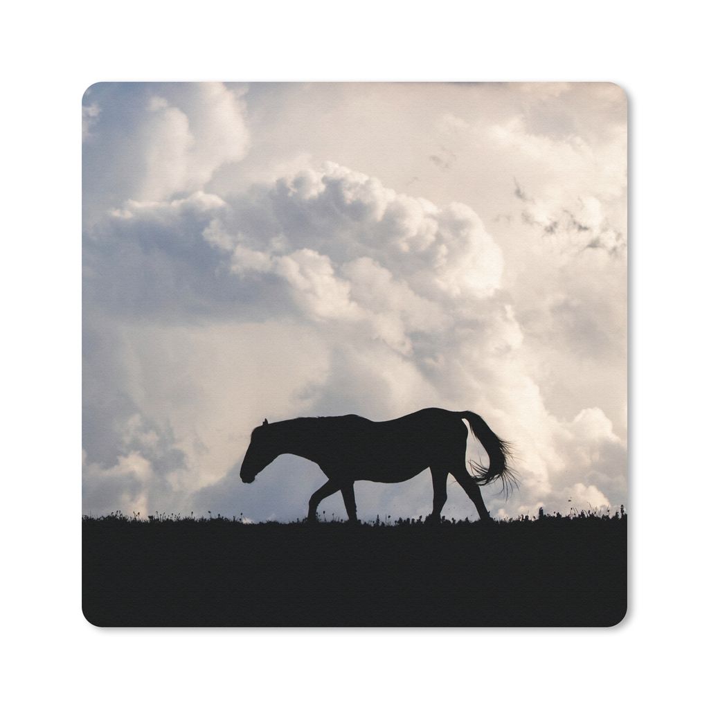 MuchoWow Mauspad Mousepad Pferd - Wolken - Schatten 30x30 cm - Mousepads - Maus Mat - Pad - Mausunterlage - Gaming