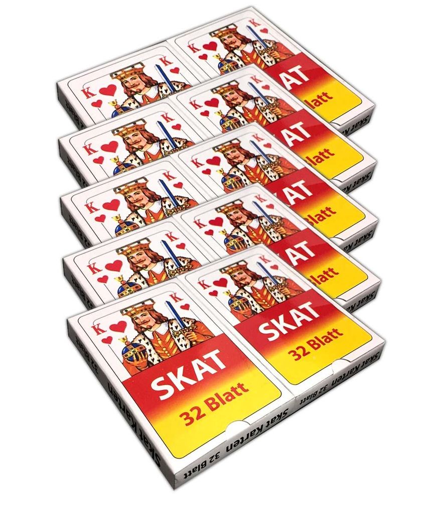 Hochwertiges 5er Set Skatspielkarten 2x32 Skatblatt im Produktbild 
