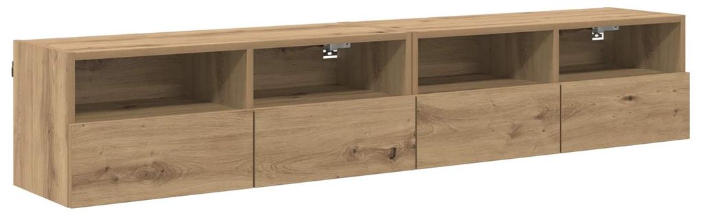 vidaXL TV-wandplanken, 2 stuks, artisan eikenhout fineer Productafbeelding 