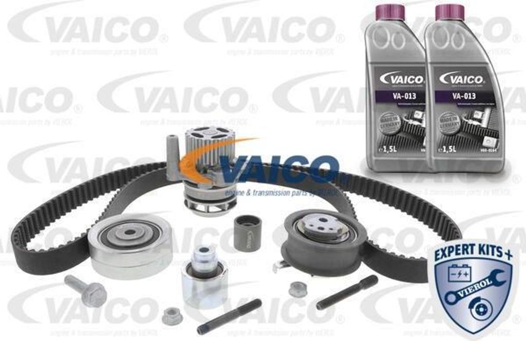 VAICO V10-50107 Wasserpumpe + Zahnriemensatz OE 030121016 kompatibel mit A1 8X, A3 8P, A4 8K, A5 8T, A5 8F, A6 4G, Q3, Q5, TT, Alhambra, Altea, Alt...