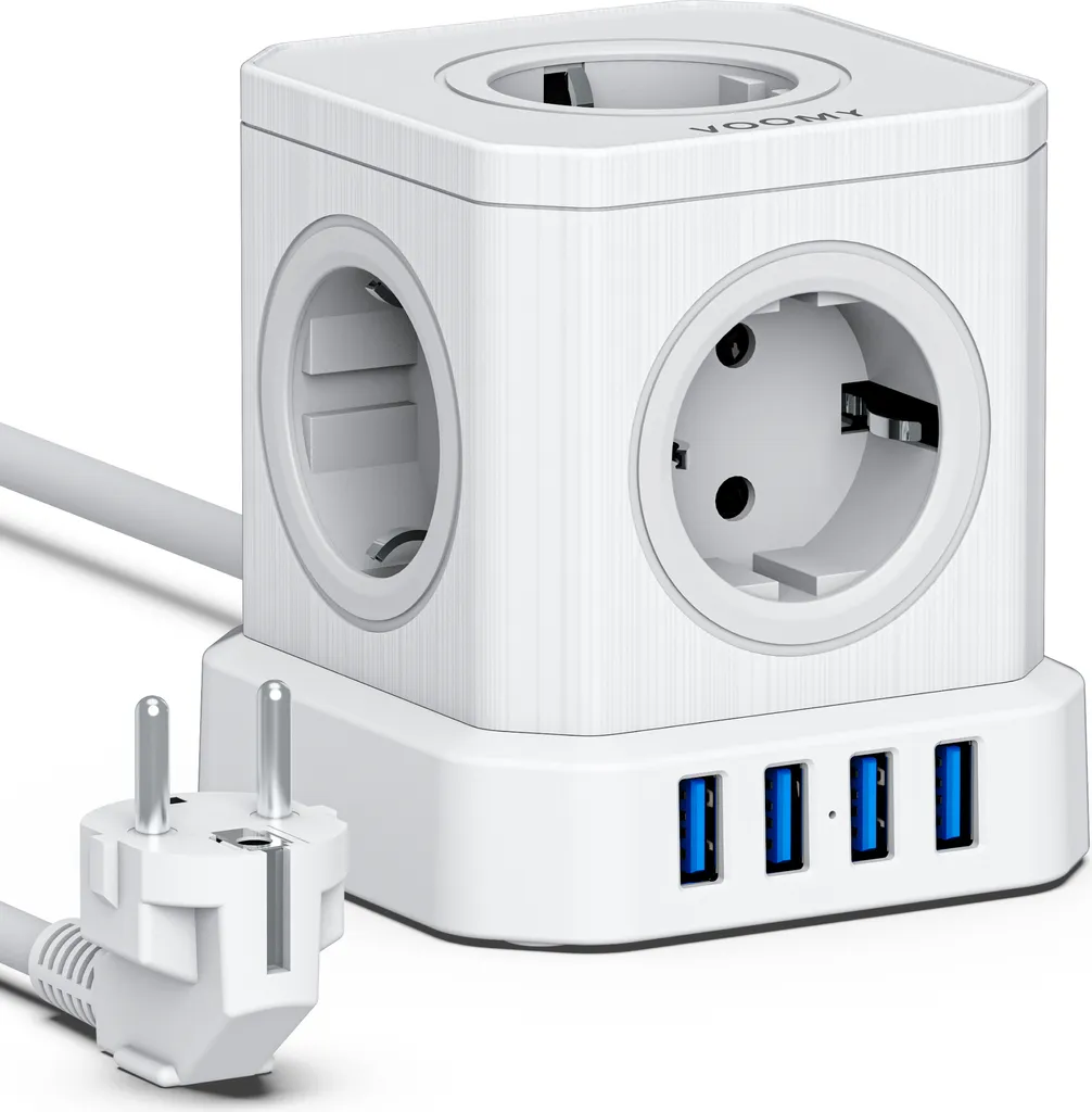Smetti di litigare con le prese: VOOMY Cubo 9 in 1 USB Bianco