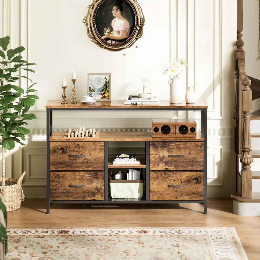 Mobile Contenitore Robusto ProximaX: Legno, Metallo e LED - Duraturo - 11