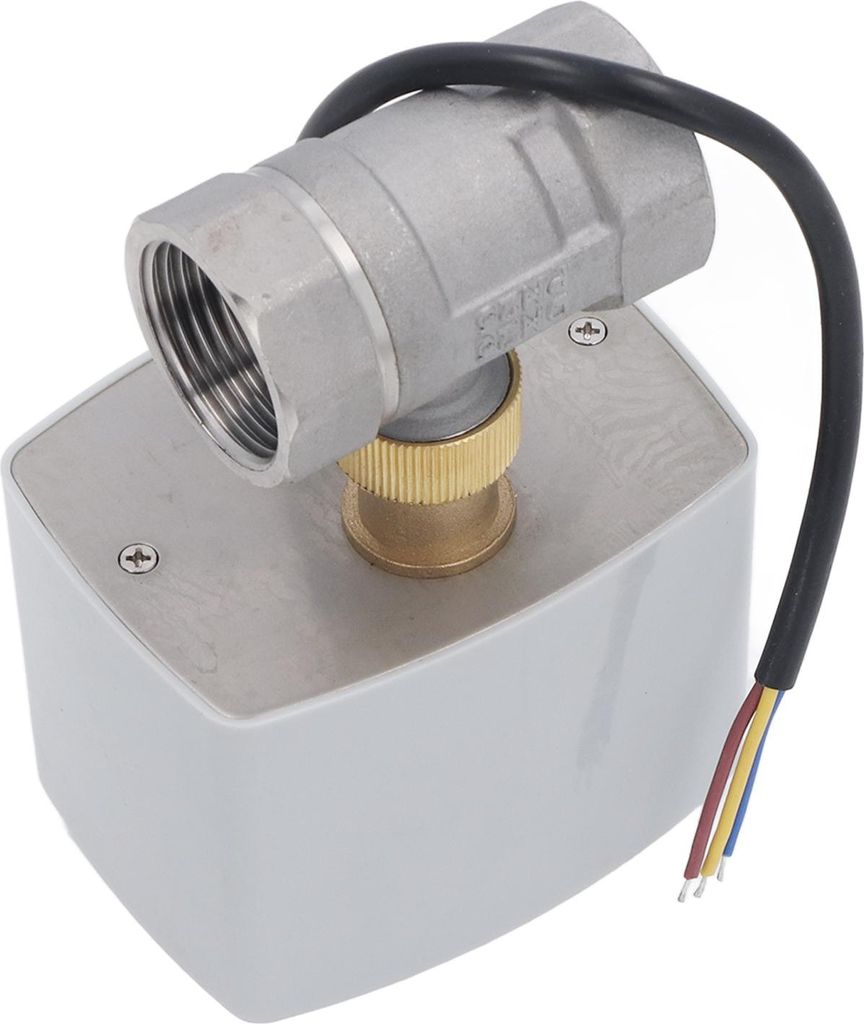 Motorisiertes Kugelventil aus Edelstahl, elektrischer Antrieb, 3-Wege-Steuerung, 2 Anschlüsse, DN25, 2, AC220V