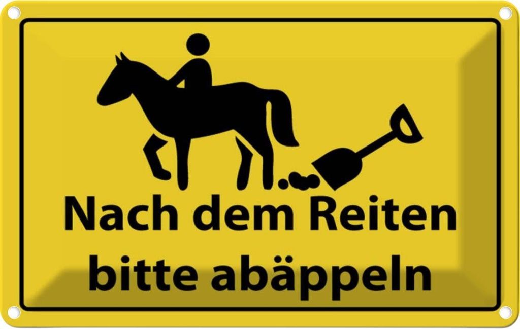 vianmo Blechschild 20x30 cm Nach Reiten bitte abäppel Warnschild Hinweisschild Sicherheit Vorsicht