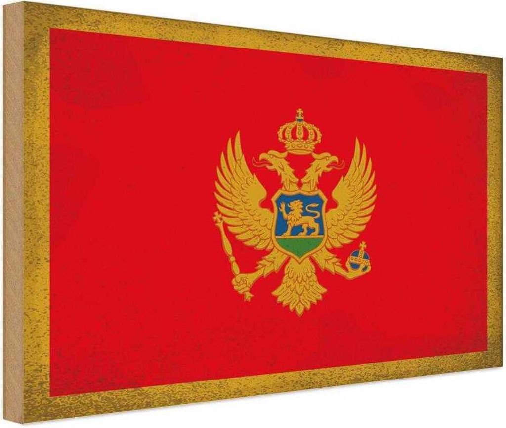 vianmo Holzschild 12x18 cm Monte Vintage Flagge Fahne Produktbild 