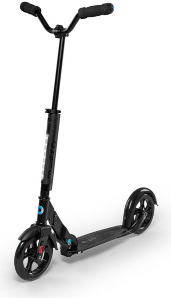 Micro Scooter Urban mit LED-Licht und großen Rädern - schwarz