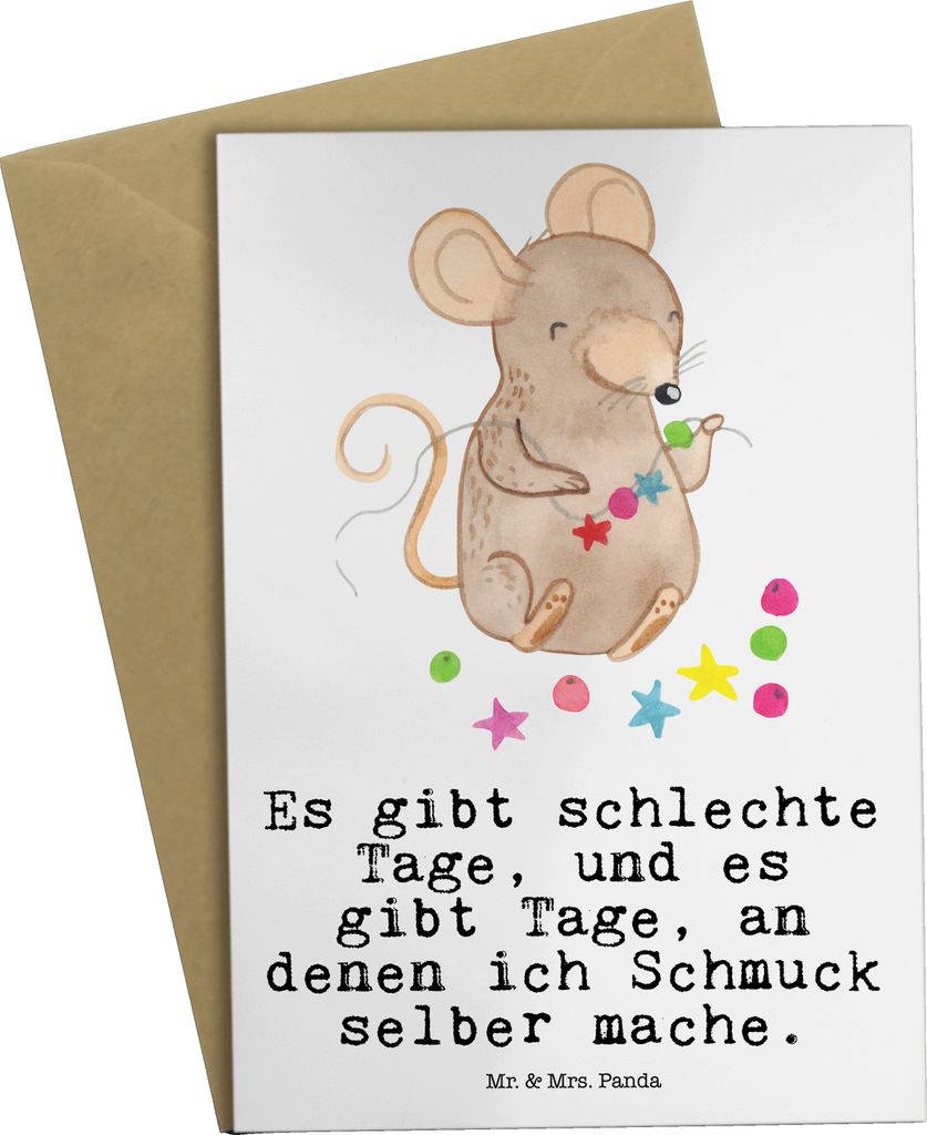 Mr. & Mrs. Panda jubiläumskarte Maus Schmuck selber machen - Weiß - Geschenk, einladungskarten, Grußkarte, dankeskarten, osterkarten, Basteln, w...