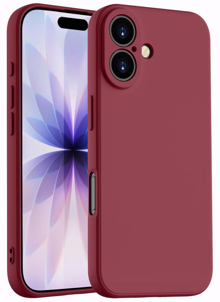 Hülle für iPhone 17, Slim Liquid Silikon Gel Gummi Stoßfest Schutzhülle Bordeaux