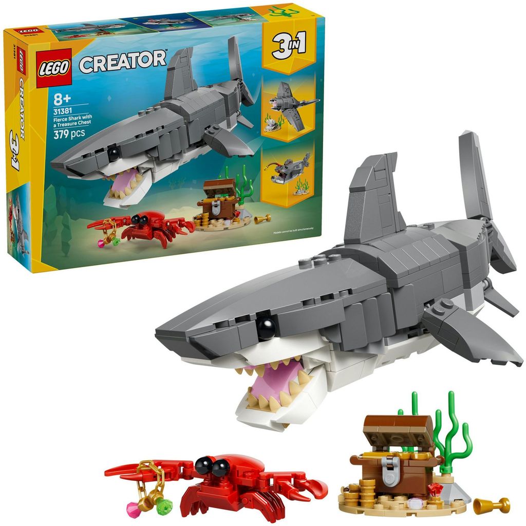 LEGO Creator 3-in-1-Set Wilder Hai mit Schatztruhe - Produktbild 