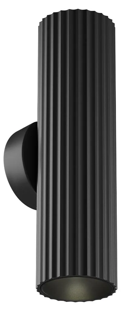 Applique Murale Tube Ondulé Noire Design Haut et Bas pour Intérieur