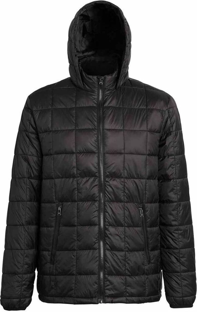 2786 Herren Box Quilt Jacke mit Kapuze RW5263 (3XL) (Schwarz)