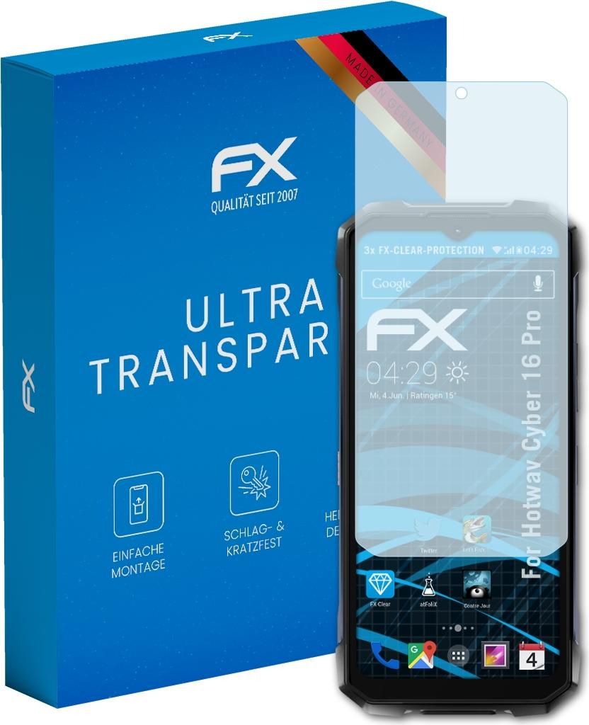 atFoliX FX-Clear 3x Schutzfolie kompatibel mit Hotwav Cyber 16 Pro Displayschutzfolie