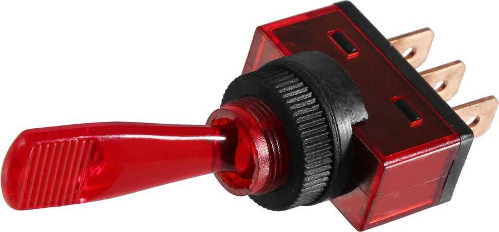 KFZ Kippschalter 12V 20A beleuchtet EIN AUS 1-polig Schalter Switch Boot Rot