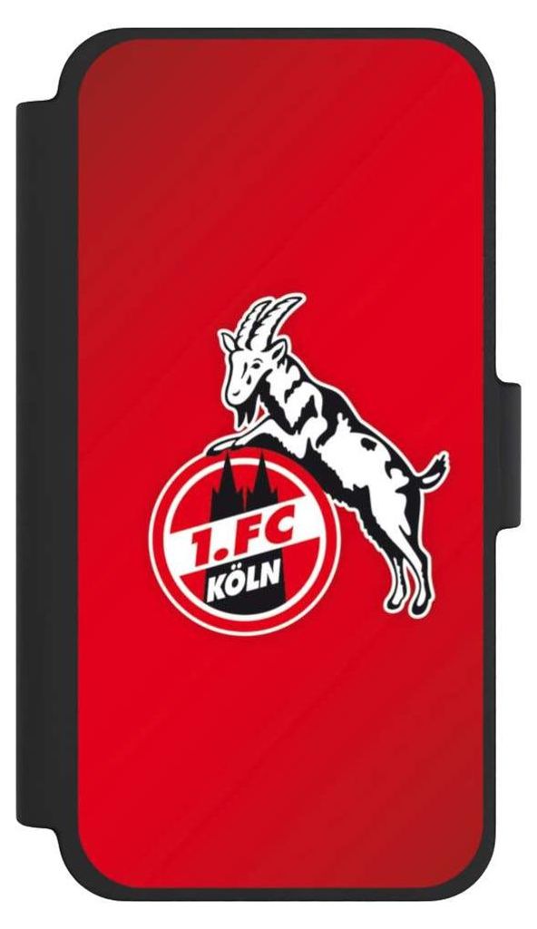 NIVOCASE Klapphülle für Apple iPhone 12 mini Handyhülle aus Kunst Leder NIVOflip schwarz 1. FC Köln EffZeh Offizielles Lizenzprodukt