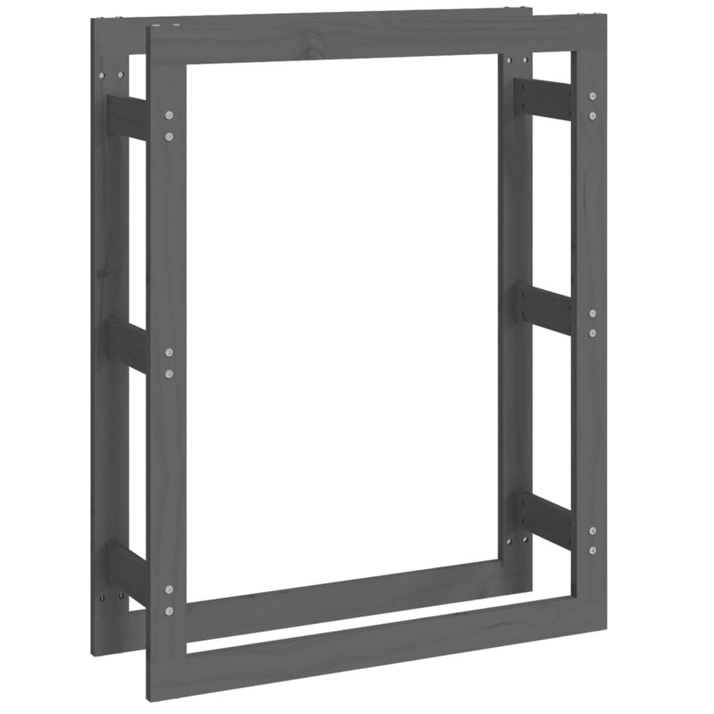 "2026 MODERNE" Kaminholzregal Grau 80x25x100 cm Massivholz Kiefer - Kaminholzregale CC3936706